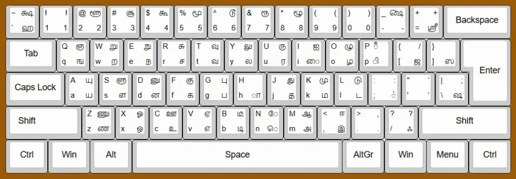 Bamini Typing Keyboard